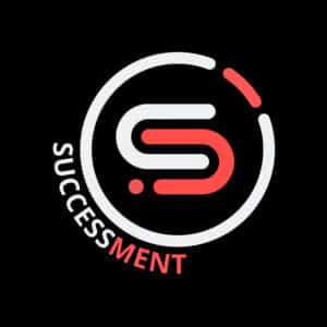 Successment Official Logo White/Red on Black